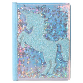 TIEFOSSI Unicorn Glitter Diary for Girls, Gift for 6 7 8 9 10-12 Year Old Girl, Fluffy Diary for Kid, A5 Lined Notebook for Writing Drawing, Cute Journal Notebook for Girls
