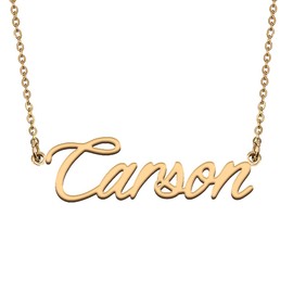 HUAN XUN Name Necklace for Girls Carson Meaningful Jewelry Gifts Ideal for New mom