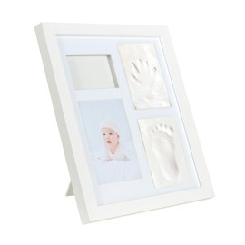 kennethan Baby Frame, Handle, Foot Shape, Photo Frame, Can Be Placed, Non-Toxic, Safe, Baby Shower, Family Celebration, Baby Favors, White
