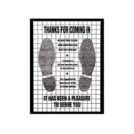 Polyethylene Floor Mat - Black Shoe Print (Case of 500) Waterproof and Disposable - (Size 17"W x 22"H) - Perfect for Car Dealerships and Car Repair Shops