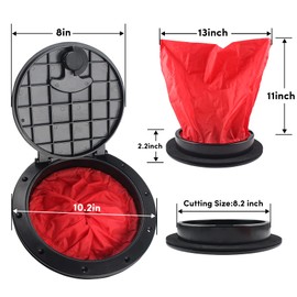 VEITHI Kit de placa de cubierta de 8 pulgadas, escotilla de cubierta redonda con bolsa de almacenamiento para barco kayak, cubierta de escotilla de sellado de barcos, sujetadores incluidos, color negro