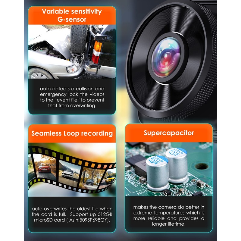 Vantrue E1 Mini 2.7K WiFi Dash Cam, 1944P Dash Camera