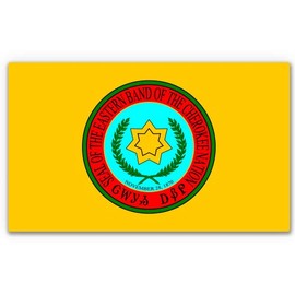 Eastern Band Cherokee Flag - 3" Vinyl Sticker - for Car Laptop I-Pad Phone Helmet Hard Hat - Waterproof Decal