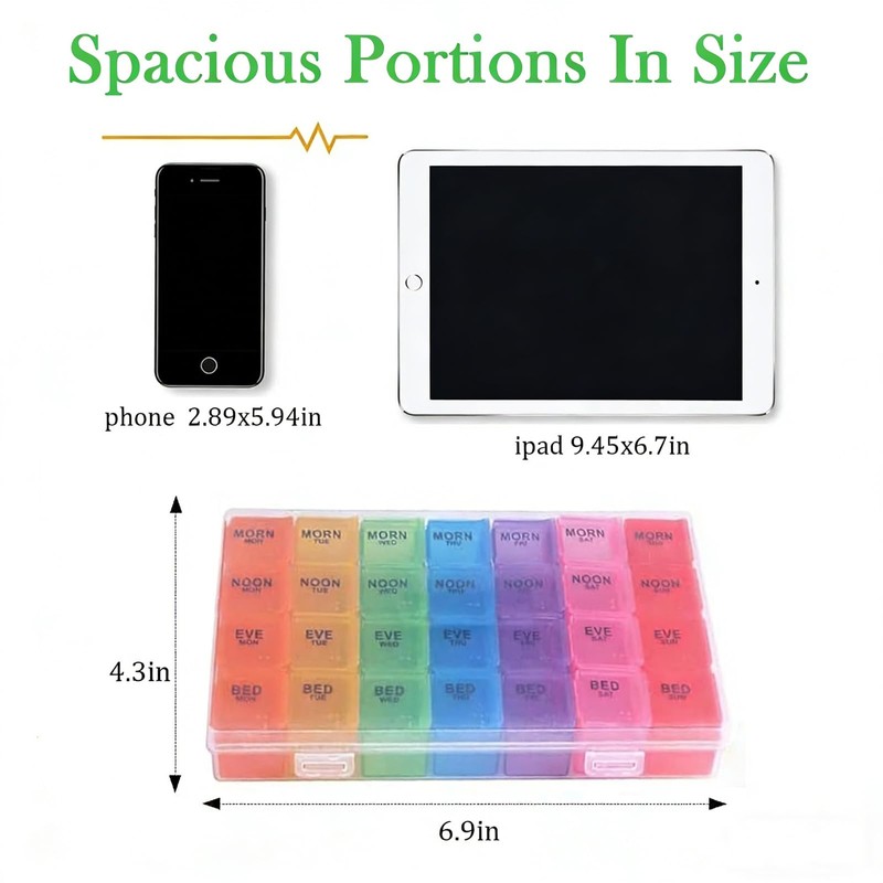 7 Day 4 Times A Day Pill Organiser, 28 Compartments