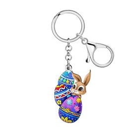 WEVENI Funny Easter Eggs Bunny Keychain Accessories Hare Rabbit Keychains Bunny Gifts for Women Kids Girls Backpack Charms (Multi)
