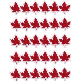 30PCS Mmaple Leaf Patch, Embroidered Iron-On Maple Leaf Embroidered Patch for Clothing Appliques Parches