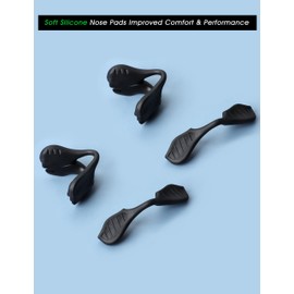 Acefrog 2 Pairs Upgraded Nose Pads for Oakley EV Zero Path OO9308, EV Zero Pitch OO9383 OO9388, EV Zero Range OO9327 OO9337, EV Zero Series Sunglass, Push-in Nose Piece Replacement, Black, Anti-Slip