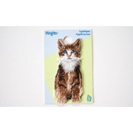 Wright's Calico Blue Eyed Cat Applique 1 1/8" x 2 1/2" Iron On Packages wp-323