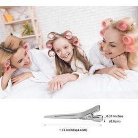 Pinzas de pelo de pico de pato de metal, pinzas de rizo de cocodrilo, clip de pelo de una sola punta para sección de cabello grueso, salón, lazos DIY (60 piezas pequeñas)