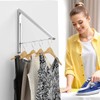 Anjuer Wall Mounted Drying Rack Clothes Hanger Folding Wall Coat