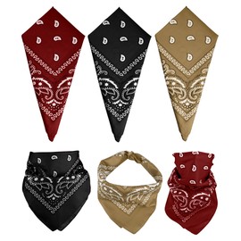 MEEZY 3 Pcs Bandanas for Women Men, Paisley Pattern Bandana Head Scarf Handkerchiefs Outdoor Multi-Purpose Cowboy Face Mask Square Scarf Headwear for Boy Girls 100% Polyester