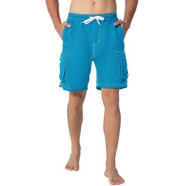 JHMORP Men's Swim Shorts Lightweight Quick Dry Beach Bathing Trunks Summer Suit Hawaiian Shorts (Sky Blue,CA M)