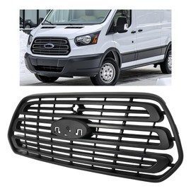 HECASA Front Grille Compatible with 2015-2019 Ford Transit 150 250 350 350HD Grill Assembly ABS Plastic Black Replacemant for CK4Z-17E810-AA FO1200587