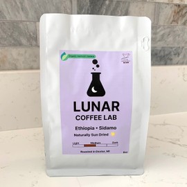 Lunar Coffee Lab Heirloom Organic Ethiopia Coffee - Medium Light Roast - Cup of Excellence Finalist Natural Process (8oz)
