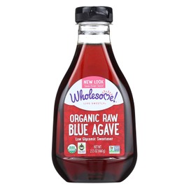 Wholesome Organic Raw Blue Agave Nectar, Syrup, Low Glycemic Sweetener, Non GMO, 23.5 oz (Pack of 6), (Packaging May Vary)