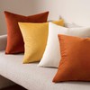 MIULEE Pack of 2 Rust Pillow Covers 18x18 Inch Decorative