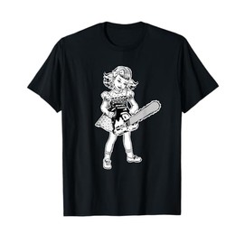 Chainsaw Girl Punk Goth Horror Fan T-Shirt