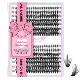 280 Pcs Individual Lashes 40D Mixed Lash Clusters Devil Style Lashes That Look Like Eyelash Extensions Wispy Lashes DIY Individual Lashes At Home (40D-D-8-16mix,Manga)