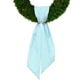 Wedding Wreath Sash for Front Door, Lake Blue Burlap Sash Holiday Baby Shower Wreath Accessories for Home Birthday Decorations