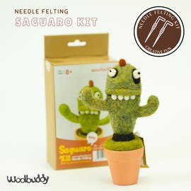 Woolbuddy Needle Felting Kit, Saguaro Monster Felting Kit for Beginner Adults, Felting Supplies and Instructions Included, Unique Design by True Artisan