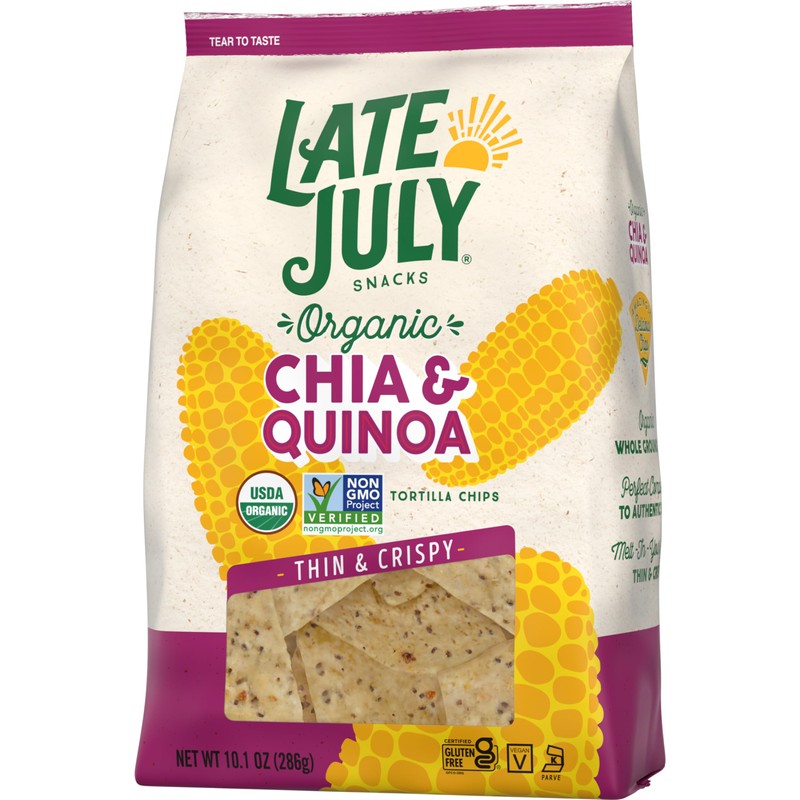 Late July Chia & Quinoa Organic Tortilla Chips, 10.1 Oz