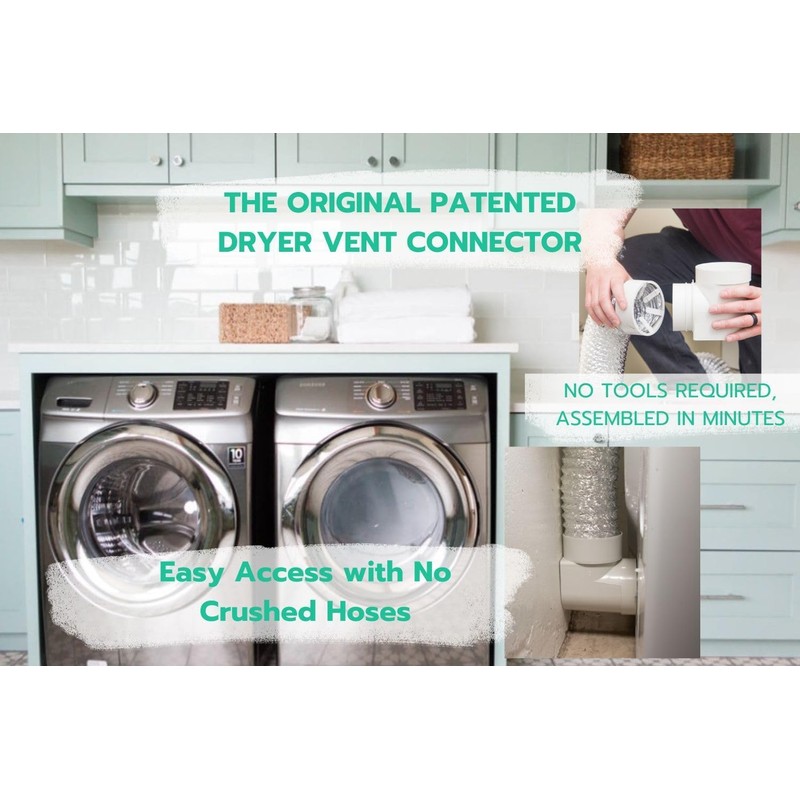 DIY Dryer Vent Connector Kit - Space Saving, Toolless Design