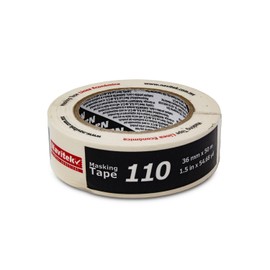 Masking Tape 110| Color Beige | 36mm x 50m | Cinta Adhesiva Multiusos para Pintura y Bricolaje | Fácil Remoción sin Residuos | Uso Hogar, Taller y Oficina | 1 ud