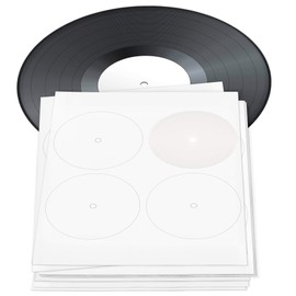 TunePhonik Vinyl Record Center Label With Hole for 12 Inch LPs - White Replacement for Worn and Damaged Centers - 12Lx9Hx1W-Inch - 10 Sheets, 4 Sticky Labels Each