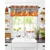 Thanksgiving Orange Pumpkins Kitchen Valance for Window,Fall Pumpkin Leaves Rod
