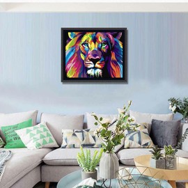 CNPanda DIY Paint by Number Kits for Adult Beginner,Acrylic Watercolor Painting Canvas,16x20 Inch Drawing with Brushes Winter Home Decor Christmas Gifts (Without Frame) (Lion)