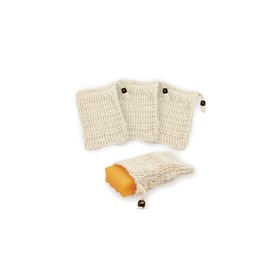 bepisof 4pcs 3.5x5.5 Inch Bar Soap Pouch With Mesh And Drawstring, Exfoliating Natural Cotton And Linen Soaps Bags For Bath And Shower