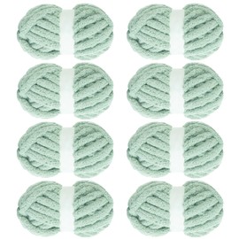 MABOZOO Chunky Yarn for Crocheting 8 Pack,Mint Green Fluffy Jumbo Chenille Yarn,Soft Plush Yarn Bulky,Giant Thick Fuzzy Yarn for Hand Knitting or Arm Knitting (31.7 yds,8 oz Each Skein)