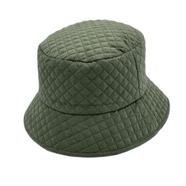 WITHMOONS Winter Quilted Bucket Hat - Warm Foldable Fisherman Sun Cap Unisex Outdoor Travel LDB1561 (Green)