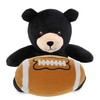 DolliBu Black Bear Stuffed Animal with Football Plush - Soft