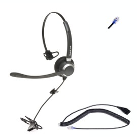 OvisLink Noise Canceling Call Center Headset Compatible with Mitel Phones include 5200 series, 5300 series models | Rotatable Microphone | Come with RJ9 Quick Disconnect Cord Connect Direct to Phone