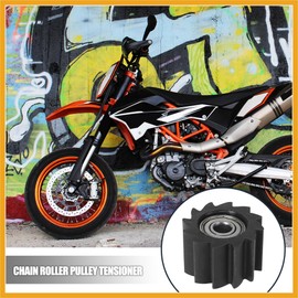 Partuto 8mm Hole Chain Roller Pulley Slider Tensioner Wheel Guide Black Serrated Shaped for Kawasaki KX250F KX450F Bike 2006-2016 Replacement Car Parts Replacement