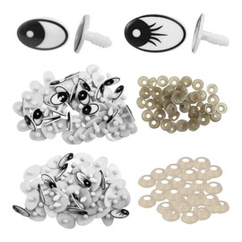 MEMOFYND 110 Sets of Cartoon Eyes, Plush Toy Eyes, Button Eyes with Washers, Crochet Animal Doll Dolls, DIY Toy Accessories