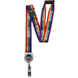 20mm Nurse Rainbow Lanyard with Integrated Badge Reel & 3 Point Safety Breakaway…