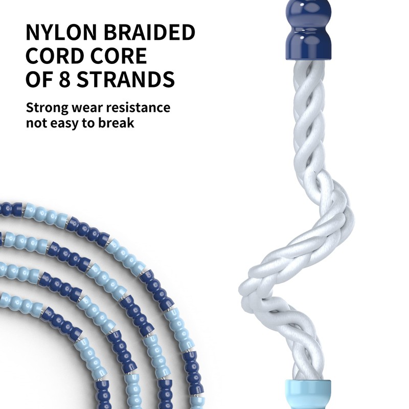 PROIRON Soft Beaded Skipping Rope,tangle free,jump rope for kids,2.8M adjustable