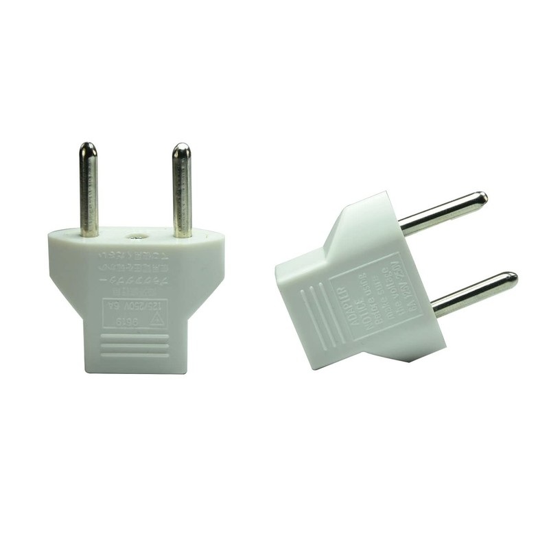 X-SHIYUN 2 PCS American USA to European Outlet Plug Adapter(White)