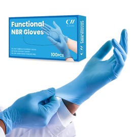 CW LIFE Nitrile Disposable Gloves, Latex Free, Powder Free, Food-grade gloves, blue, Case of 100, Textured (Large)
