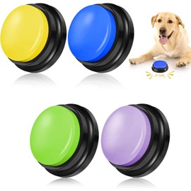 Lotusland 4Pcs Dog Button Pet Communication Button, Pet Training Buzzer, Voice Recording Button for Dog, 30 Sec Record & Playback, 4PCS