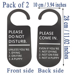 CENWA 2 Pcs Funny Do Not Disturb Sign Work Door Hanger Unless You're Dying Sign for Office Home (double side ON FIRE)