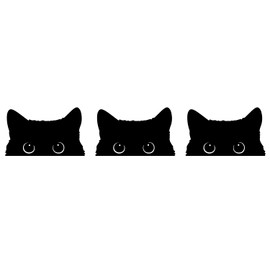 Cat Cat Cat Funny Parody Sticker Sticker for Entryway, Door, Car, Motorcycle, Etc. Quality Material Resistant for Outdoor Use (3 Peeping Cats 2)