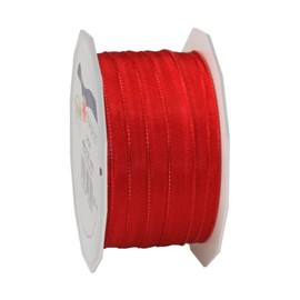 C.E. Pattberg Präsent - Lyon Wired Taffeta Ribbon Red 10 mm width, 25 m length