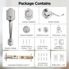MAXECURITY Silver Front Door Handle and Deadbolt Set, Classic Lock