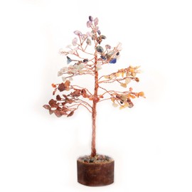 Crystal Tree for Home Decorations Crystals and Healing Stones Witchy Room Crystal Decoration Tree Crystal Gifts Gemstone Tree Christmas Tree Stand for Real Tree.(7 Chakra Tree 150 Beads)