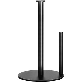 Paper Towel Holder Countertop, Black Kitchen Paper Towel Holder Stand for Kitchen and Bathroom Organization, Stainless Steel Paper Towel Holders for Standard and Large Rolls, Matte Black