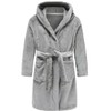 E.W Apparel Boys Robe Soft Fleece Bathrobe for Kids(Gray,11-12 Years)