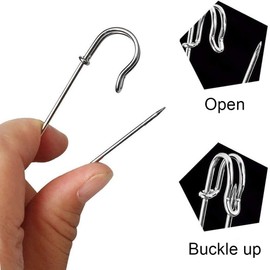 10PCS 4 Inch Large Safety Pins for Clothes, Strong Metal Big Blanket Pins Heavy Duty Nappy Pins for Clothing,DIY Craft Making,Jewelry Household